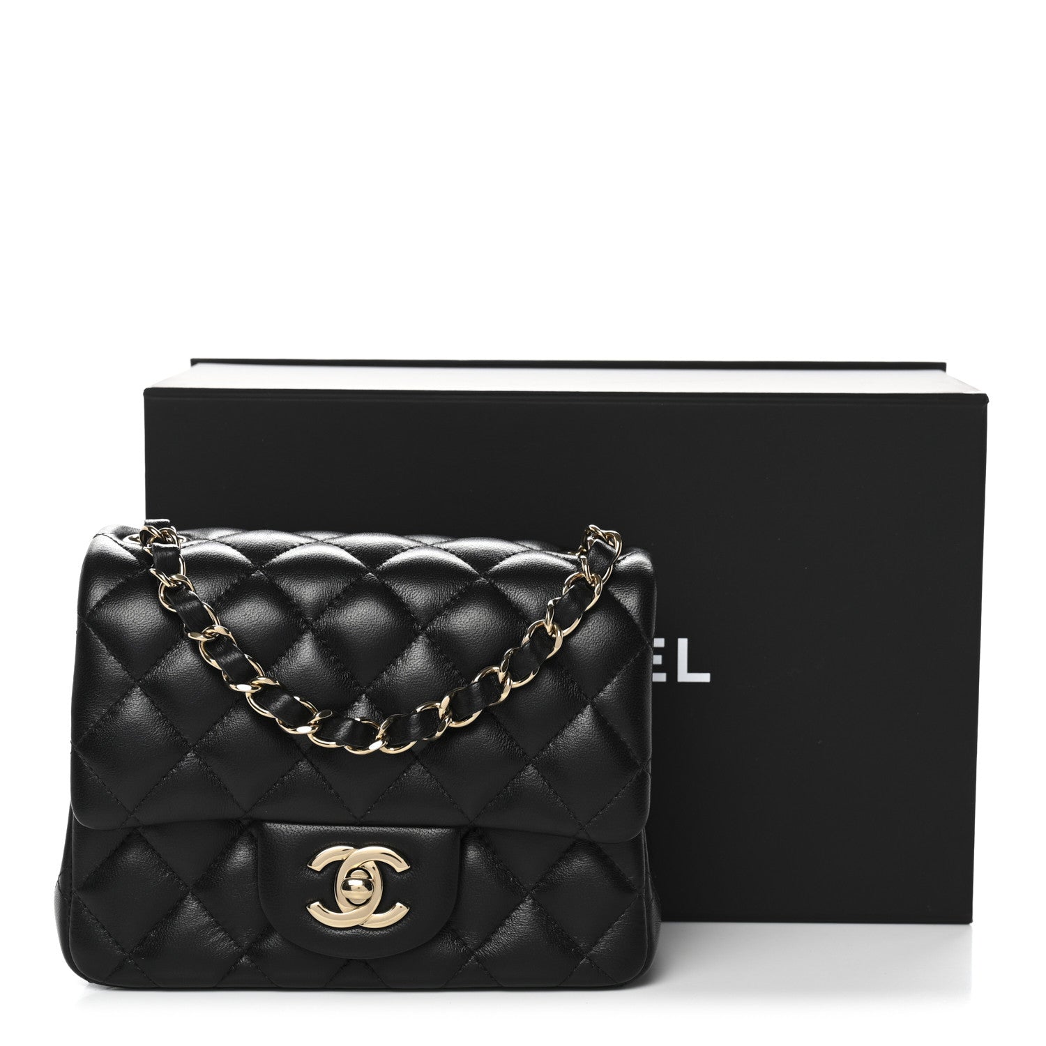 Chanel Lambskin Quilted Mini Square Flap Black 11 of 11