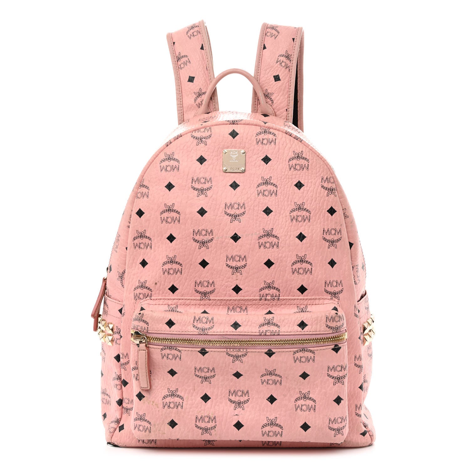 MCM Visetos Medium Side Studs Stark Backpack Soft Pink 1 of 20