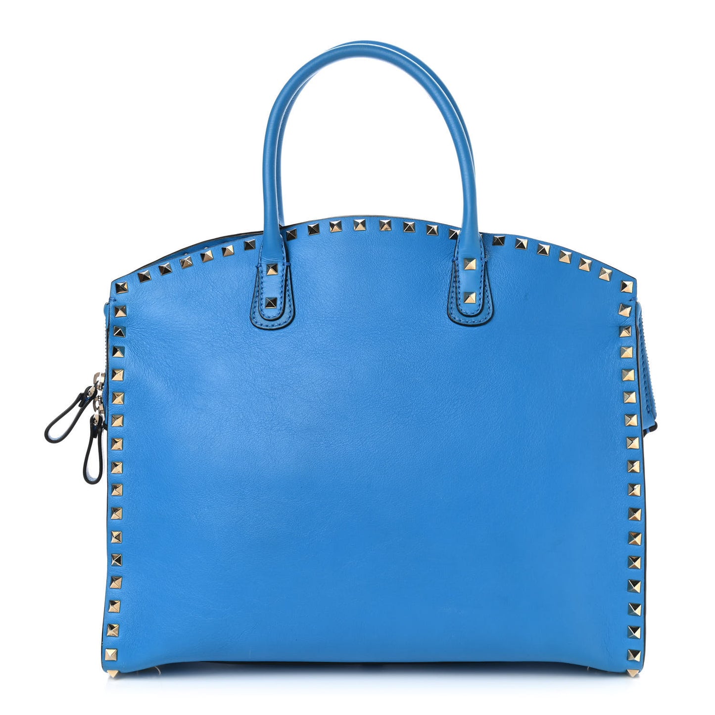 Vitello Rockstud Dome Shopper Blue Fluo