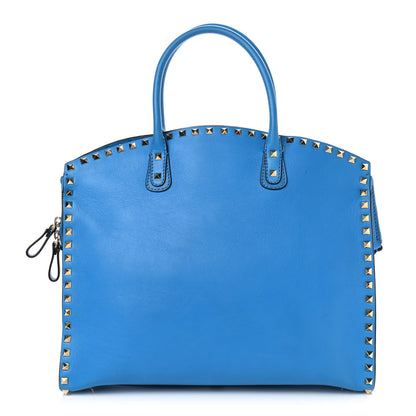 Valentino Garavani Vitello Rockstud Dome Shopper Blue Fluo 1 of 8