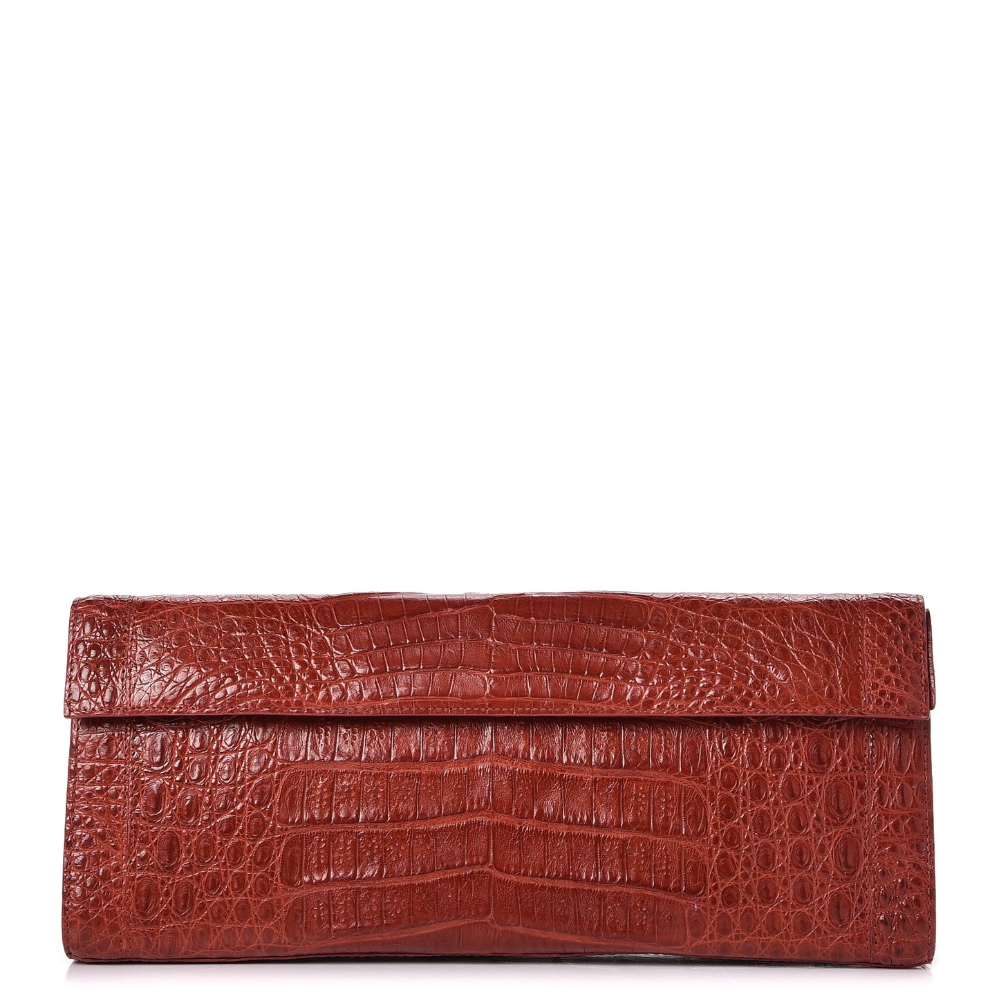 Crocodile Foldover Clutch Red