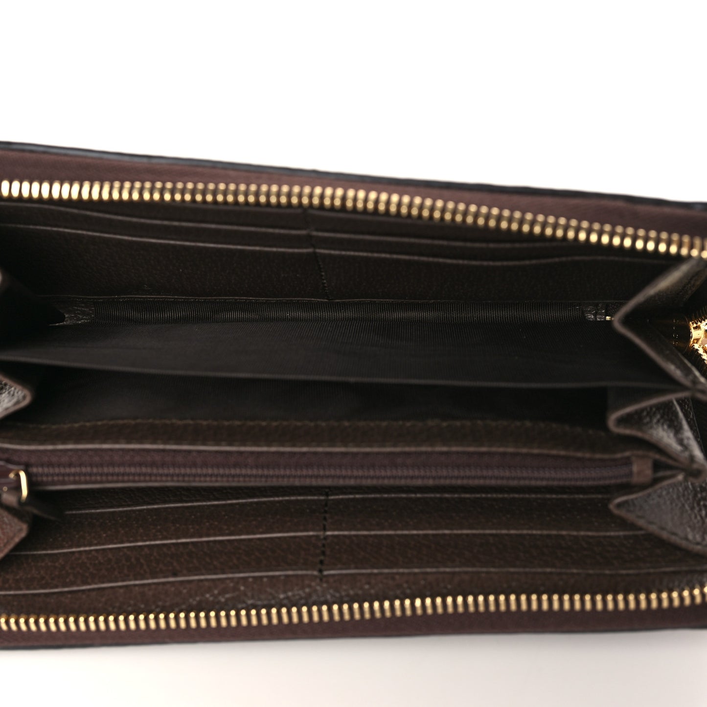 GG Supreme Monogram Web Ophidia Zip Around Wallet Brown