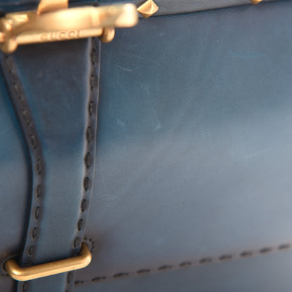 Gucci Calfskin Large Lady Stirrup Top Handle Dark Blue 7 of 10