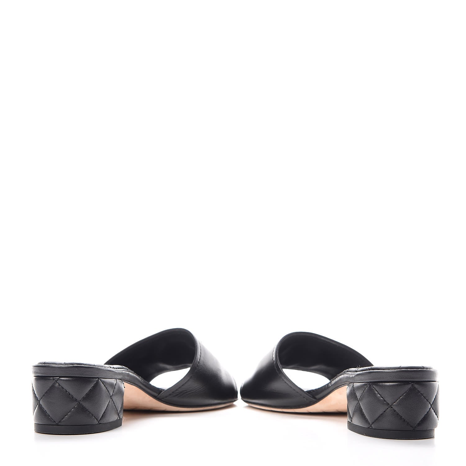 Chanel Lambskin Quilted CC Sandal Mules 37.5 Black 6 of 12