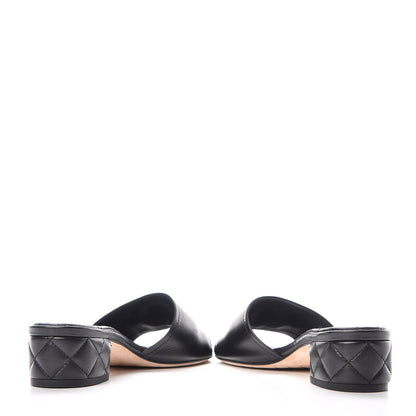 Chanel Lambskin Quilted CC Sandal Mules 37.5 Black 6 of 12
