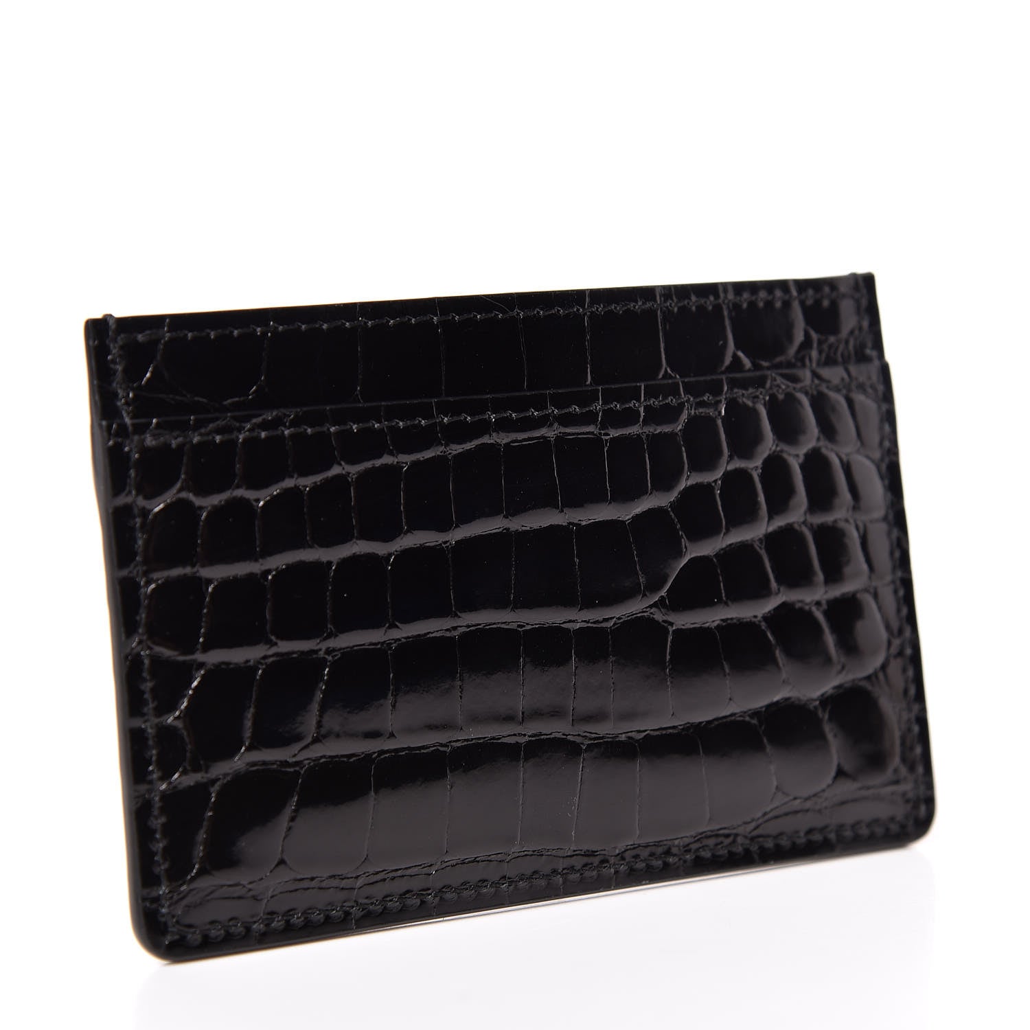 Louis Vuitton Crocodile Double Card Holder Black 3 of 7