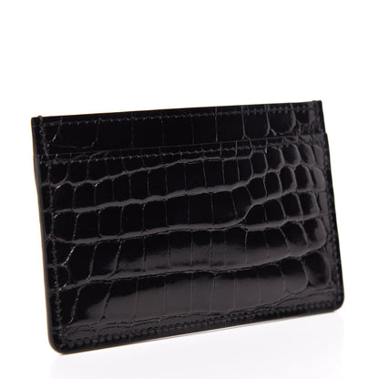 Louis Vuitton Crocodile Double Card Holder Black 3 of 7