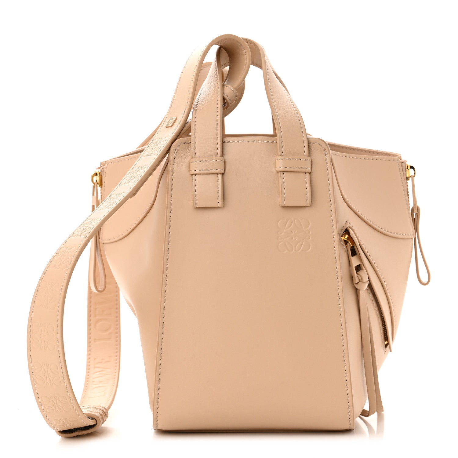 Loewe Satin Calfskin Compact Hammock Shoulder Bag Nude 1 of 10