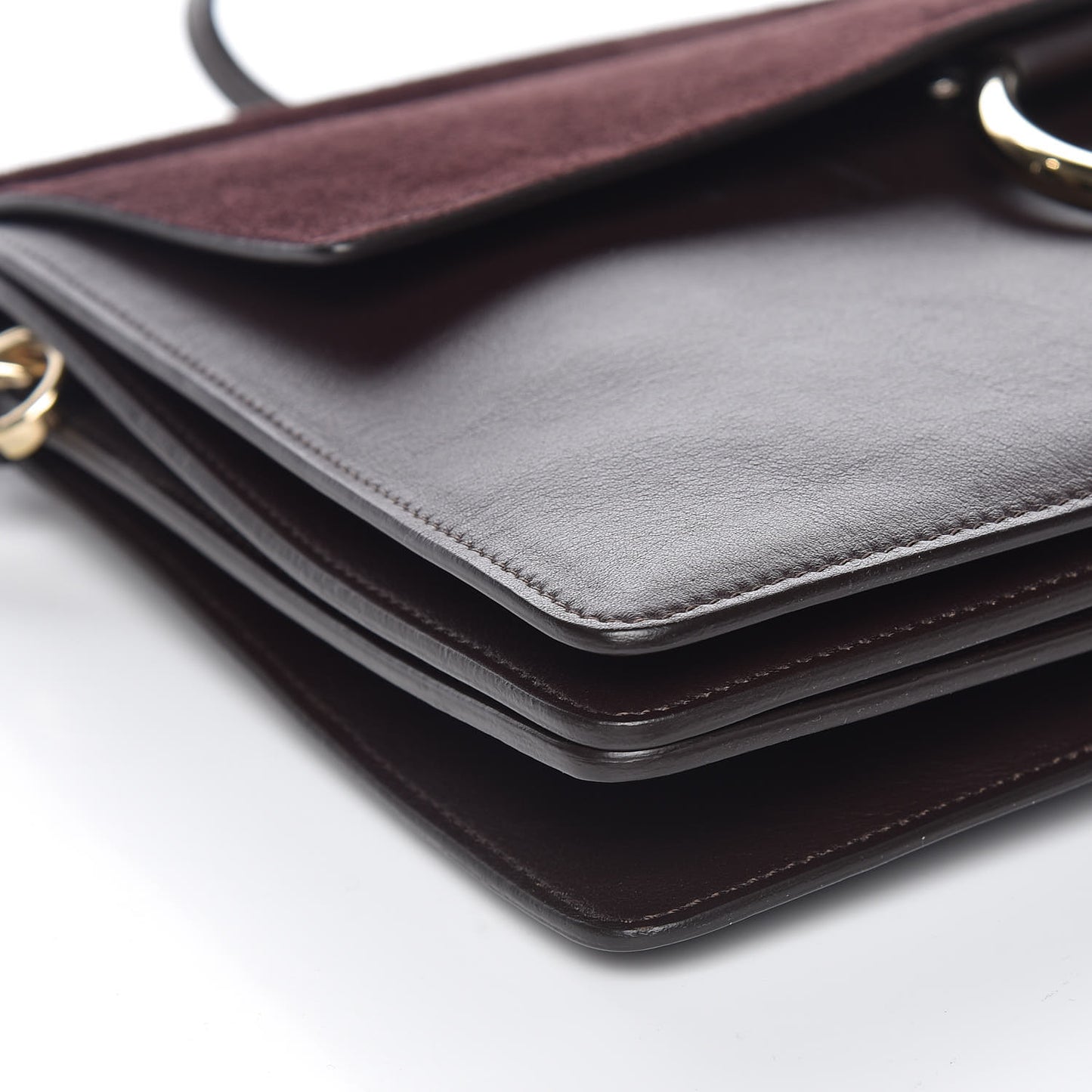 Calfskin Suede Medium Faye Shoulder Bag Carbon Brown