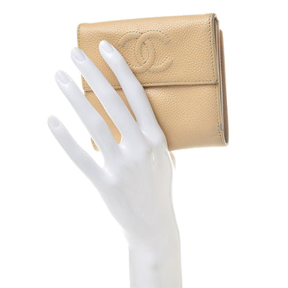 Chanel Caviar Timeless CC Compact Flap Wallet Beige 2 of 15