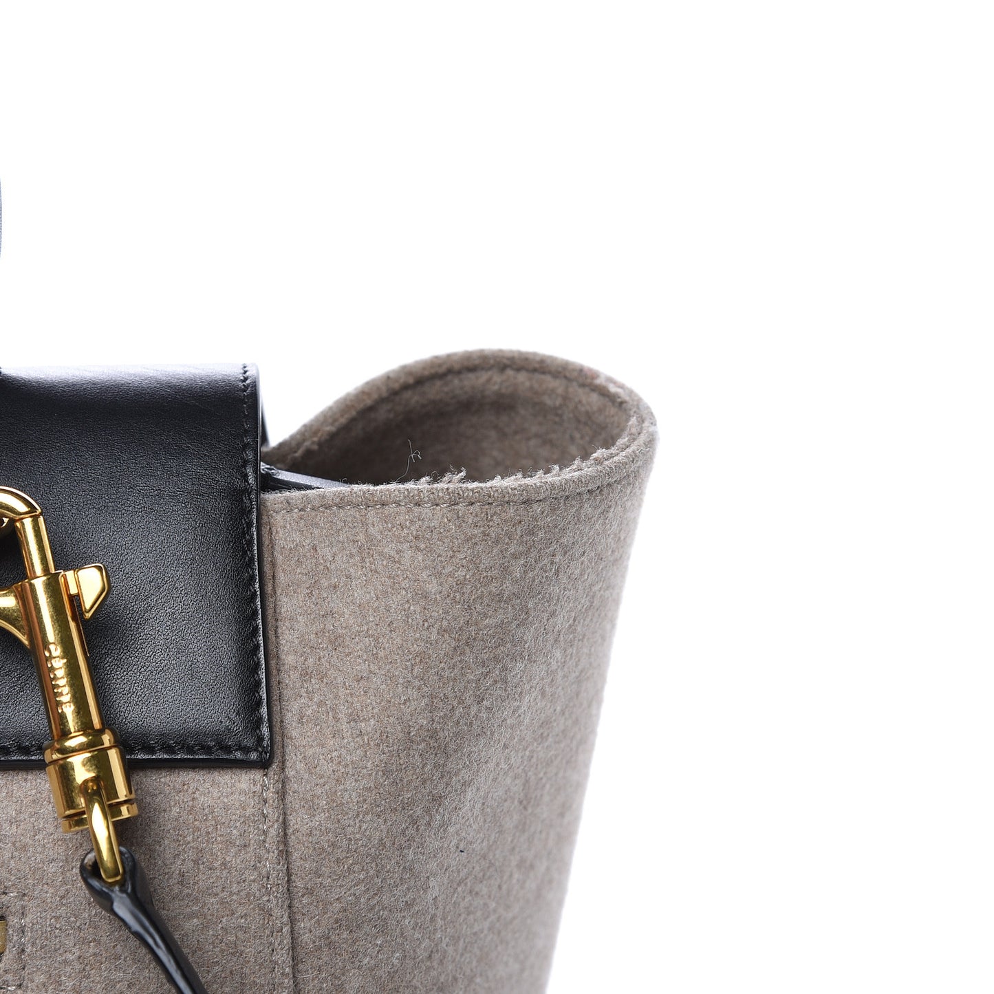 Felt Smooth Calfskin Mini Belt Bag Beige