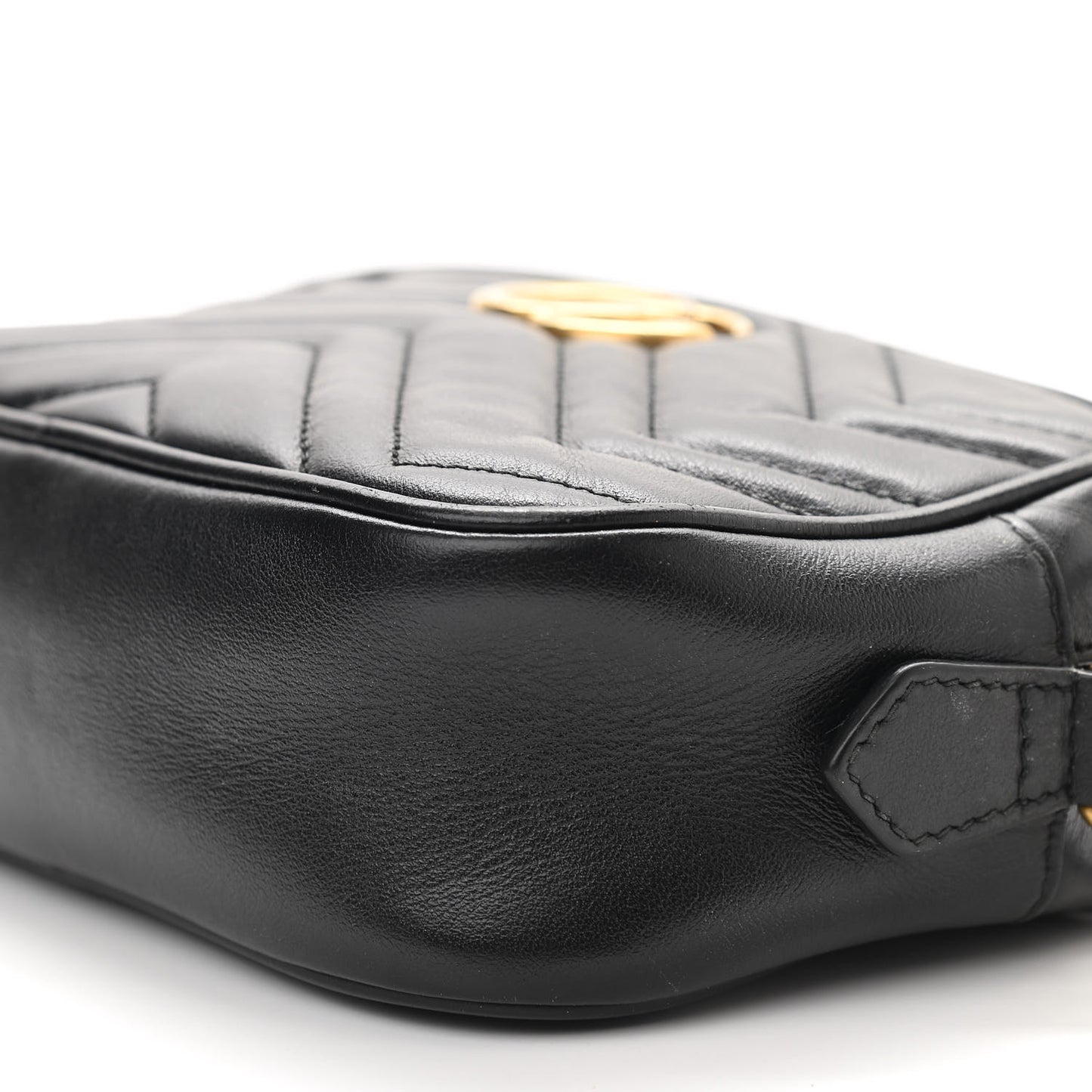 Calfskin Matelasse Mini GG Marmont Chain Shoulder Bag Black