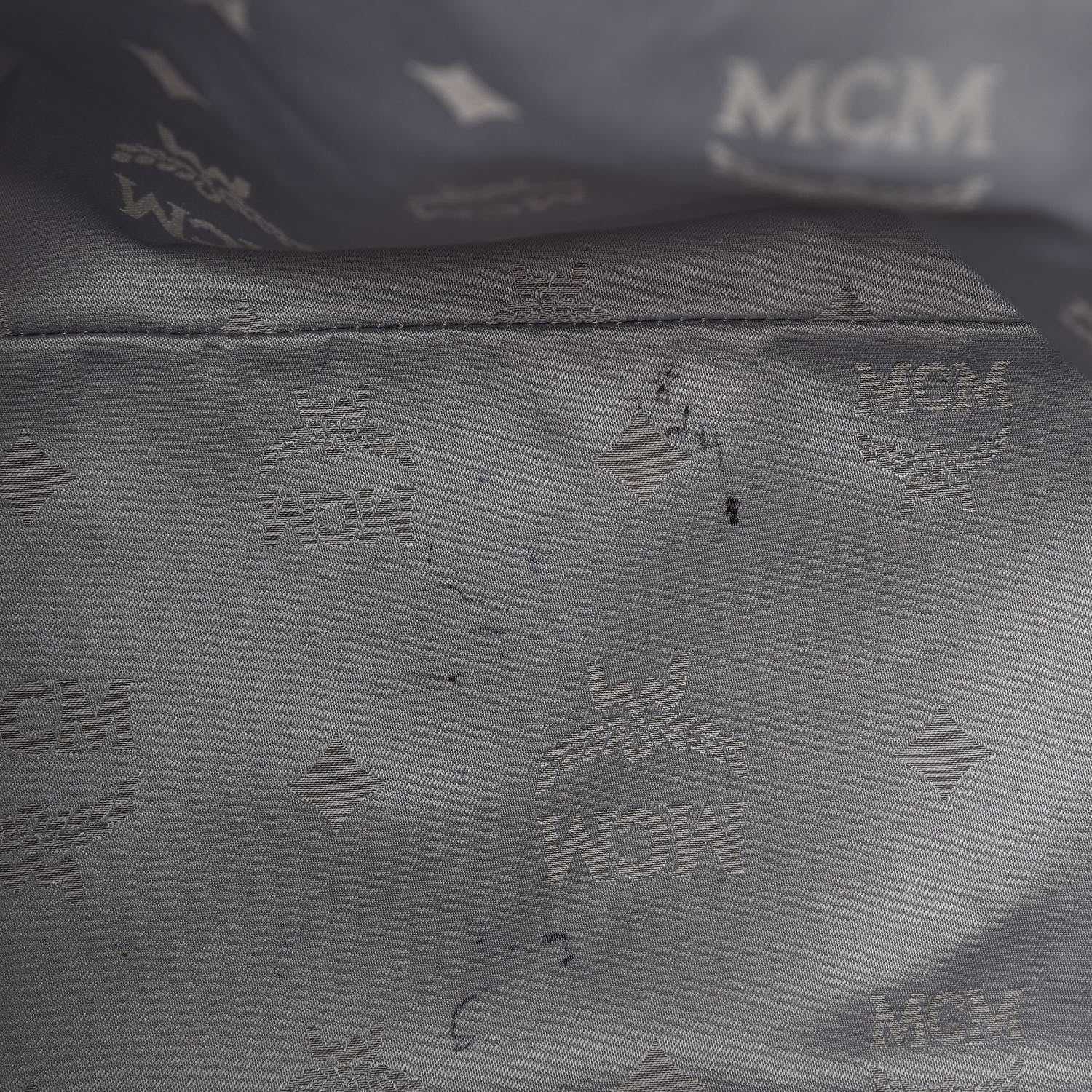 MCM Visetos Snakeskin Embossed Medium Shopper Tote Grey 9 of 13