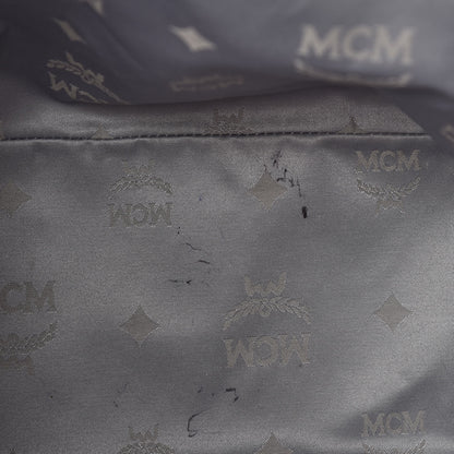 MCM Visetos Snakeskin Embossed Medium Shopper Tote Grey 9 of 13