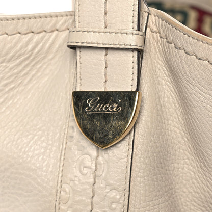 Gucci Calfskin Guccissima Trim Large Signoria Hobo Ivory 18 of 19