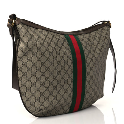 Gucci GG Supreme Monogram Web Ophidia Half Moon Hobo Brown 3 of 10