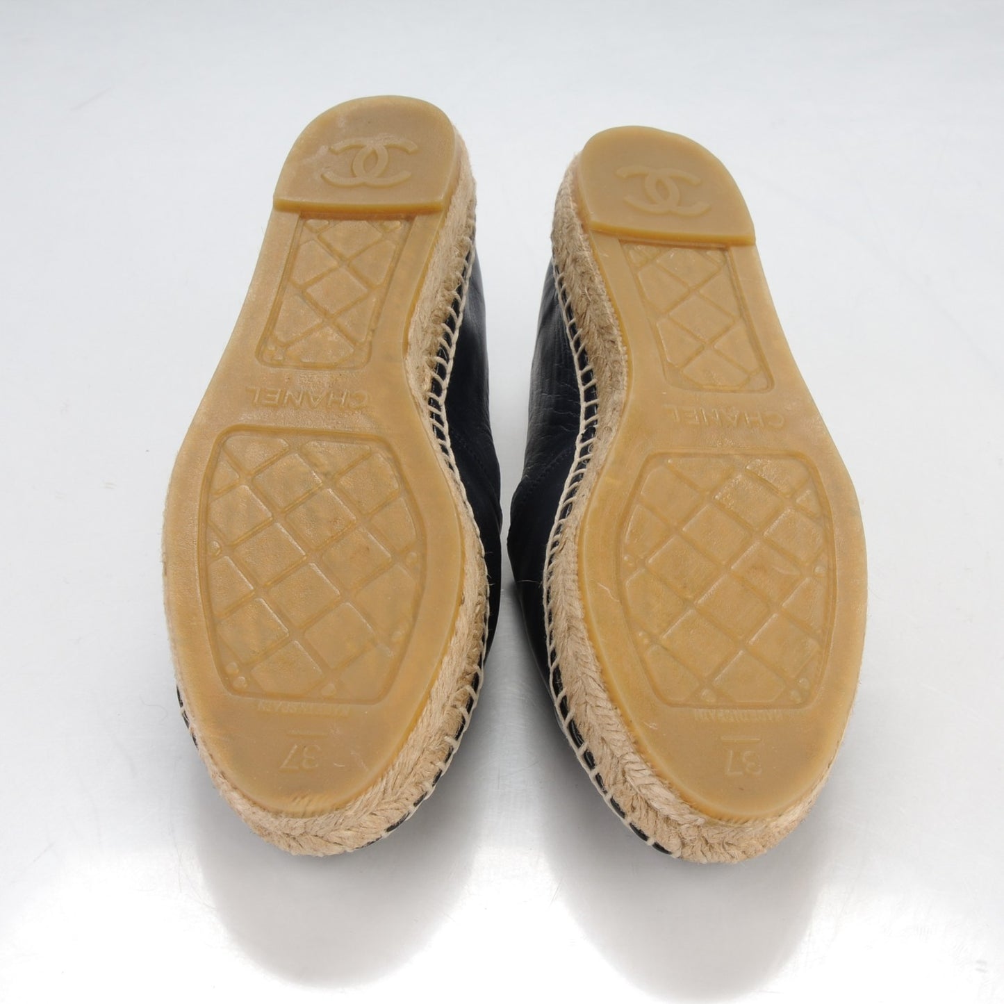 Lambskin CC Espadrilles 37 Navy Black