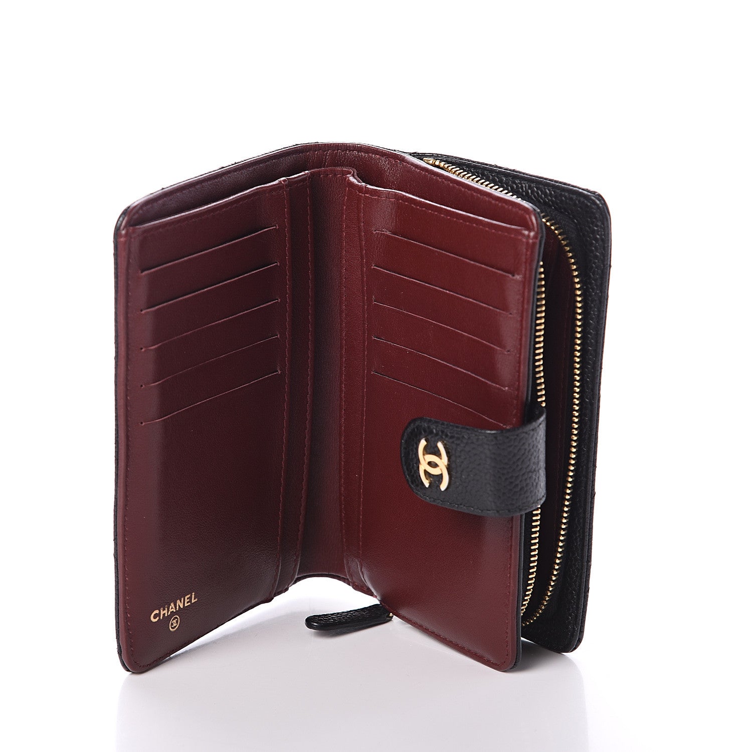 Chanel Caviar Quilted Zipped Pocket Wallet Black 4 of 6