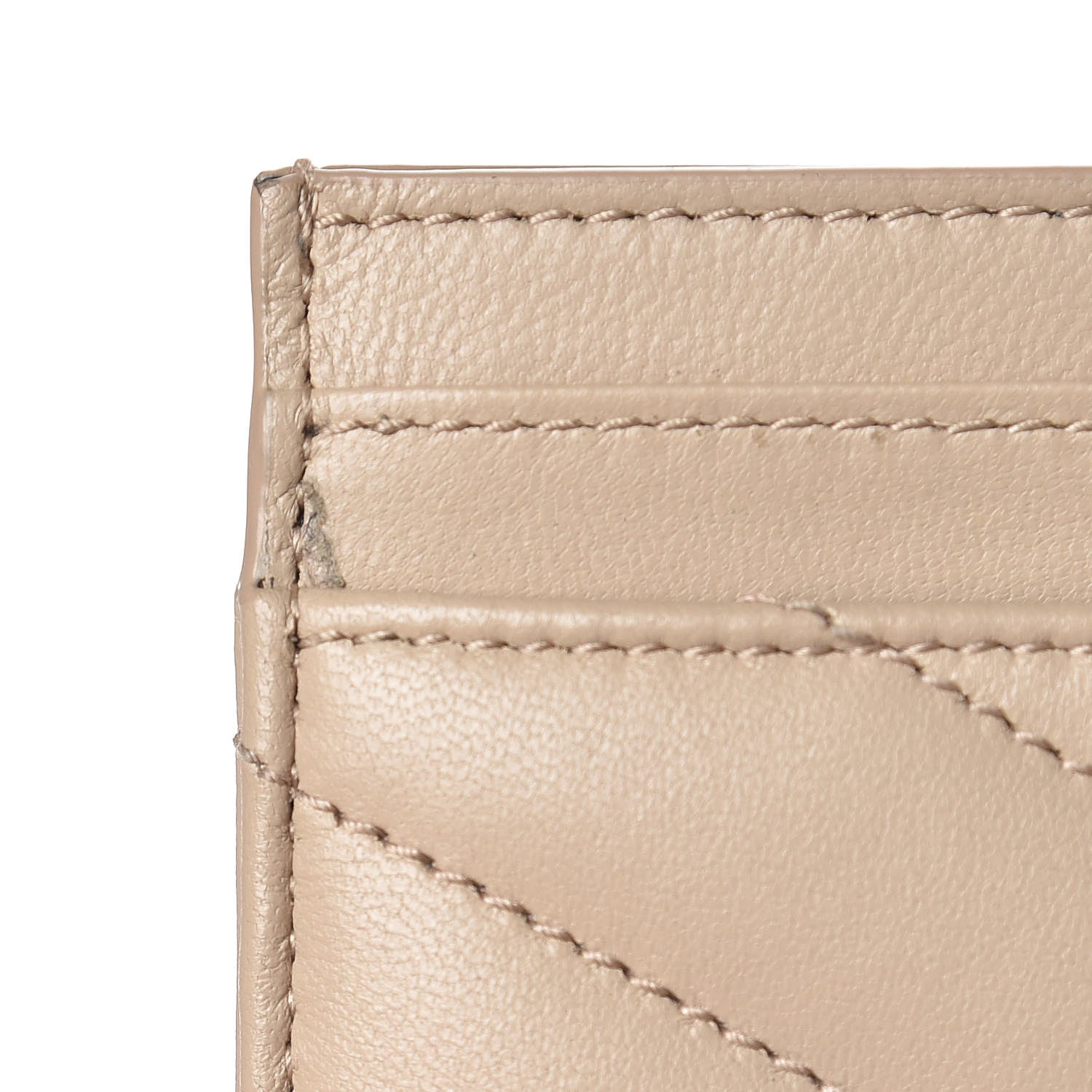 Saint Laurent Calfskin Y Quilted Monogram LouLou Credit Card Case Nude Powder 8 of 13