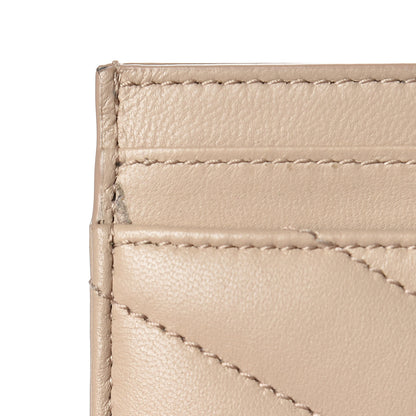Saint Laurent Calfskin Y Quilted Monogram LouLou Credit Card Case Nude Powder 8 of 13