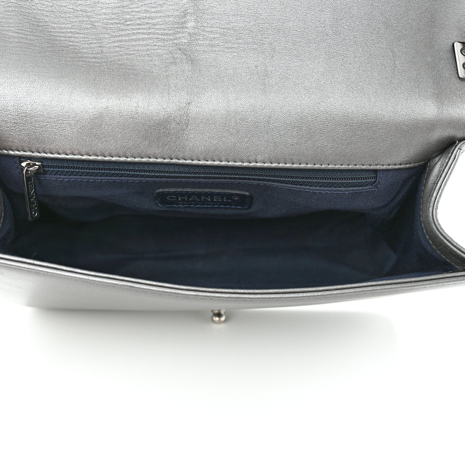 Chanel Metallic Lambskin Embossed Large Boy Cube Flap 5 of 18