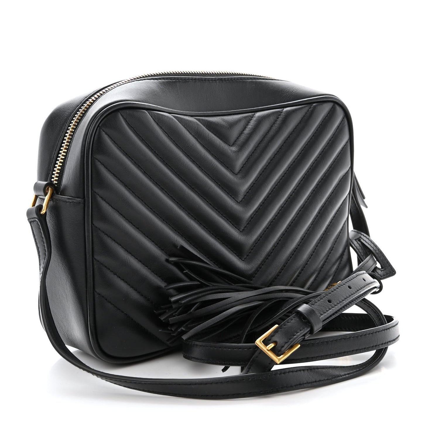 Calfskin Matelasse Monogram Lou Camera Bag Black