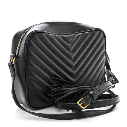 Saint Laurent Calfskin Matelasse Monogram Lou Camera Bag Black 3 of 11