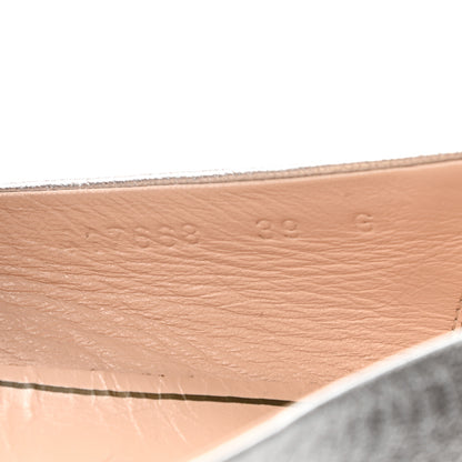 Gucci Metallic Nappa Web Bayadere Ballerina Flats 39 Argento 8 of 10