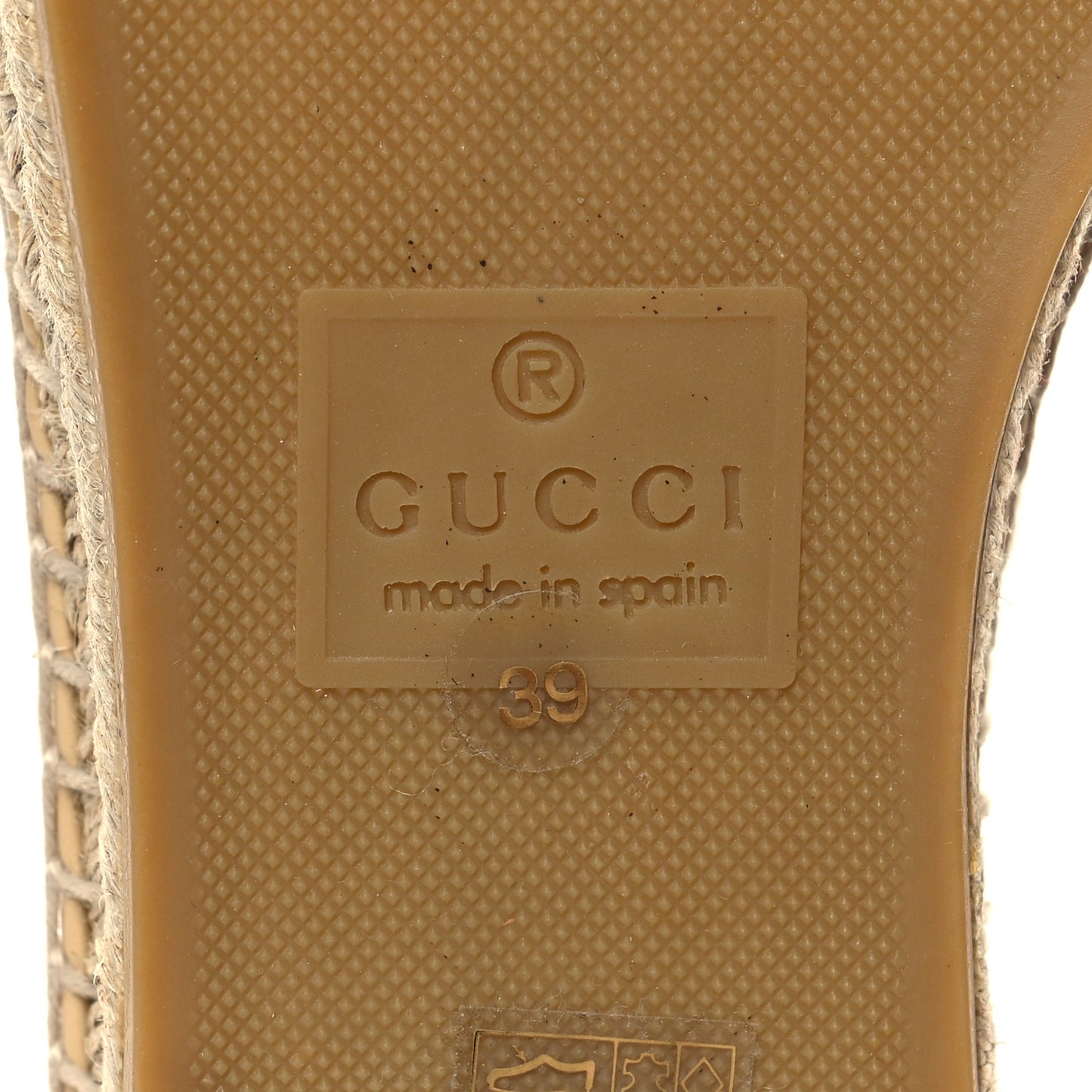 Straw Elaphe Matelasse GG Marmont Espadrilles 39 Natural Cream Brown