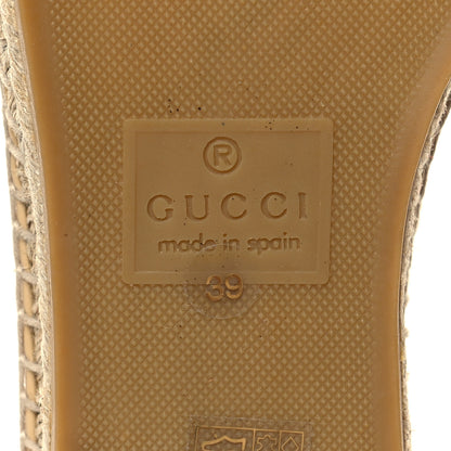 Gucci Straw Elaphe Matelasse GG Marmont Espadrilles 39 Natural Cream Brown 7 of 8
