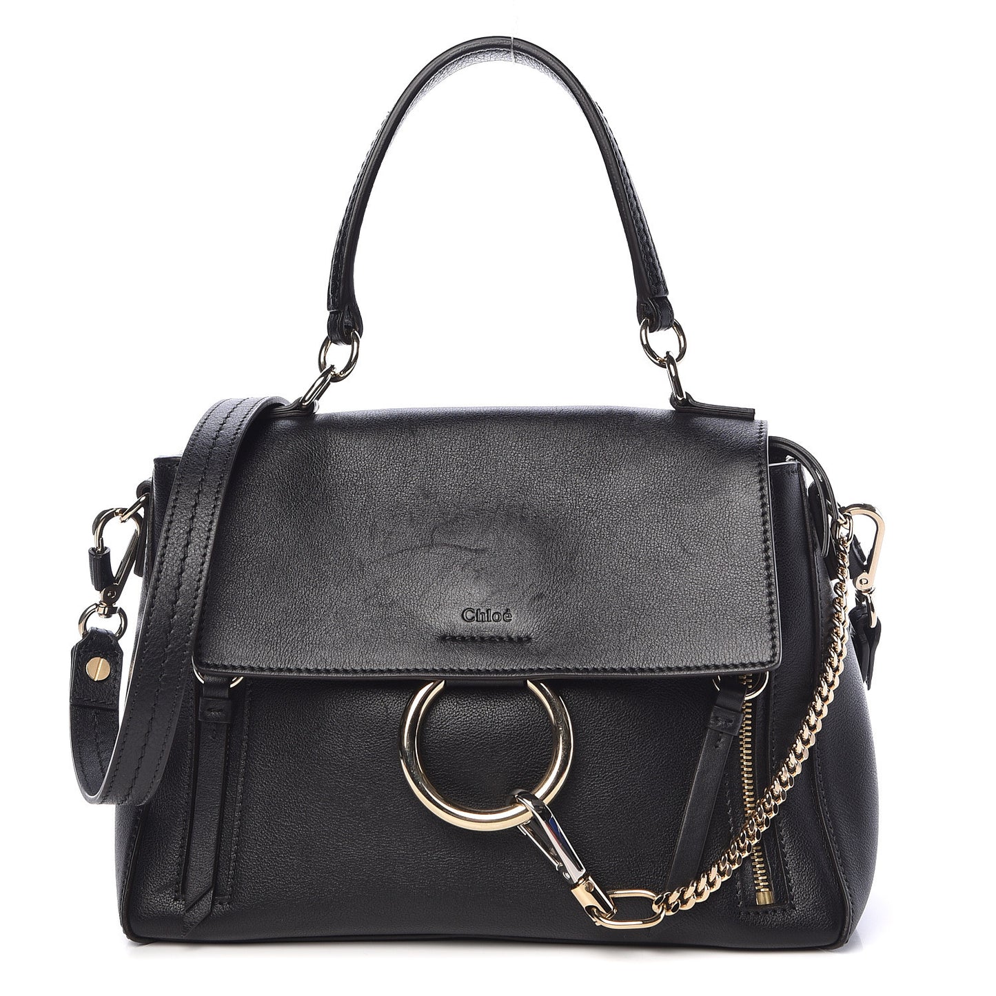 Calfskin Small Faye Day Shoulder Bag Black