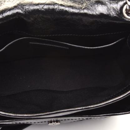 Saint Laurent Crinkled Calfskin Matelasse Monogram Baby Niki Chain Satchel Black 5 of 9