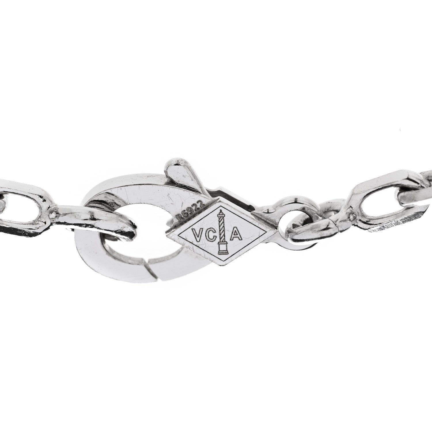 Van Cleef & Arpels 18K White Gold Chalcedony 5 Motifs Vintage Alhambra Bracelet 3 of 6