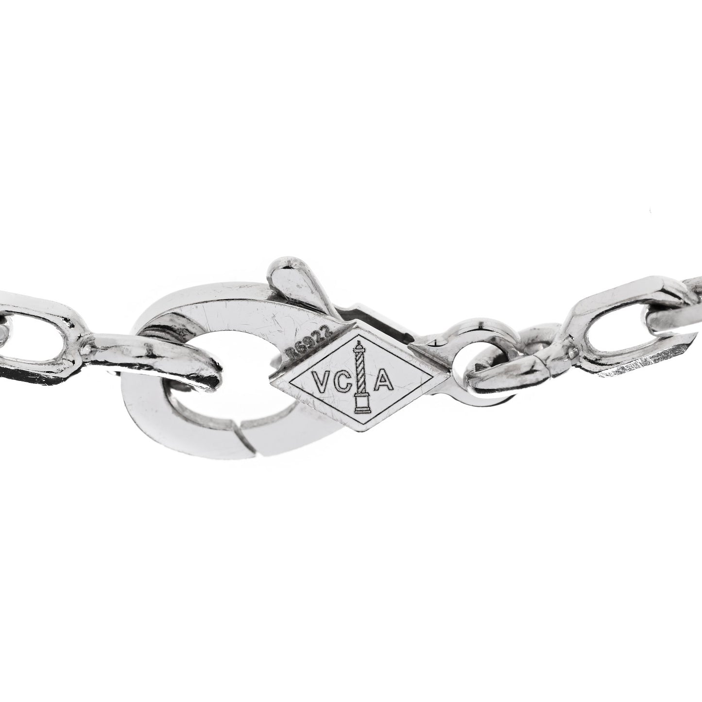 18K White Gold Chalcedony 5 Motifs Vintage Alhambra Bracelet