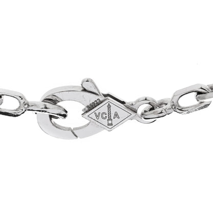 Van Cleef & Arpels 18K White Gold Chalcedony 5 Motifs Vintage Alhambra Bracelet 3 of 5