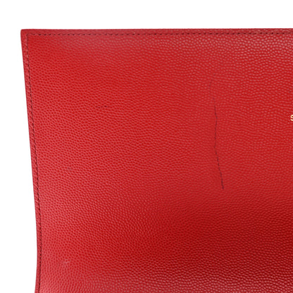 Saint Laurent Grain De Poudre Classic Monogram Cassandre Clutch New Red 10 of 13