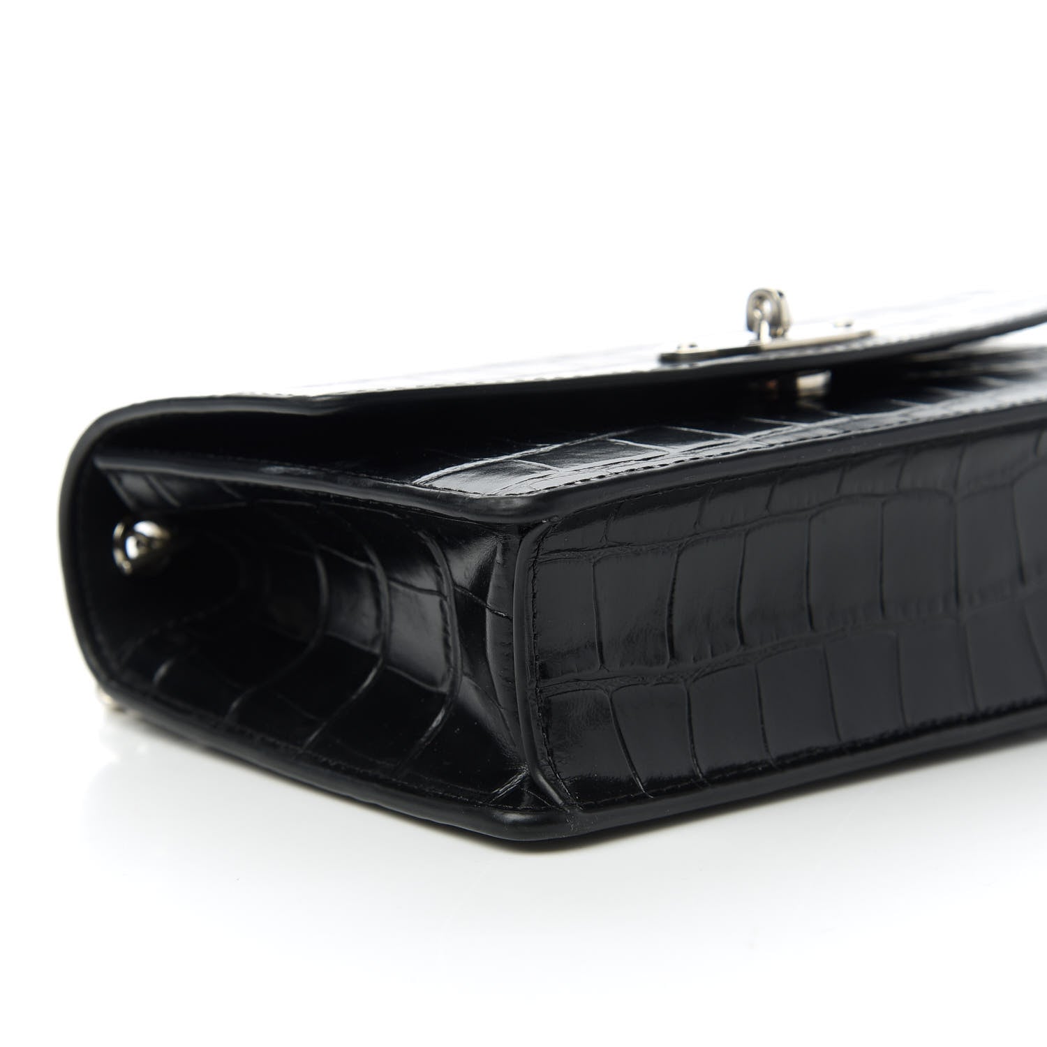 Mulberry Crocodile Embossed Calfskin Small Darley Black 6 of 11