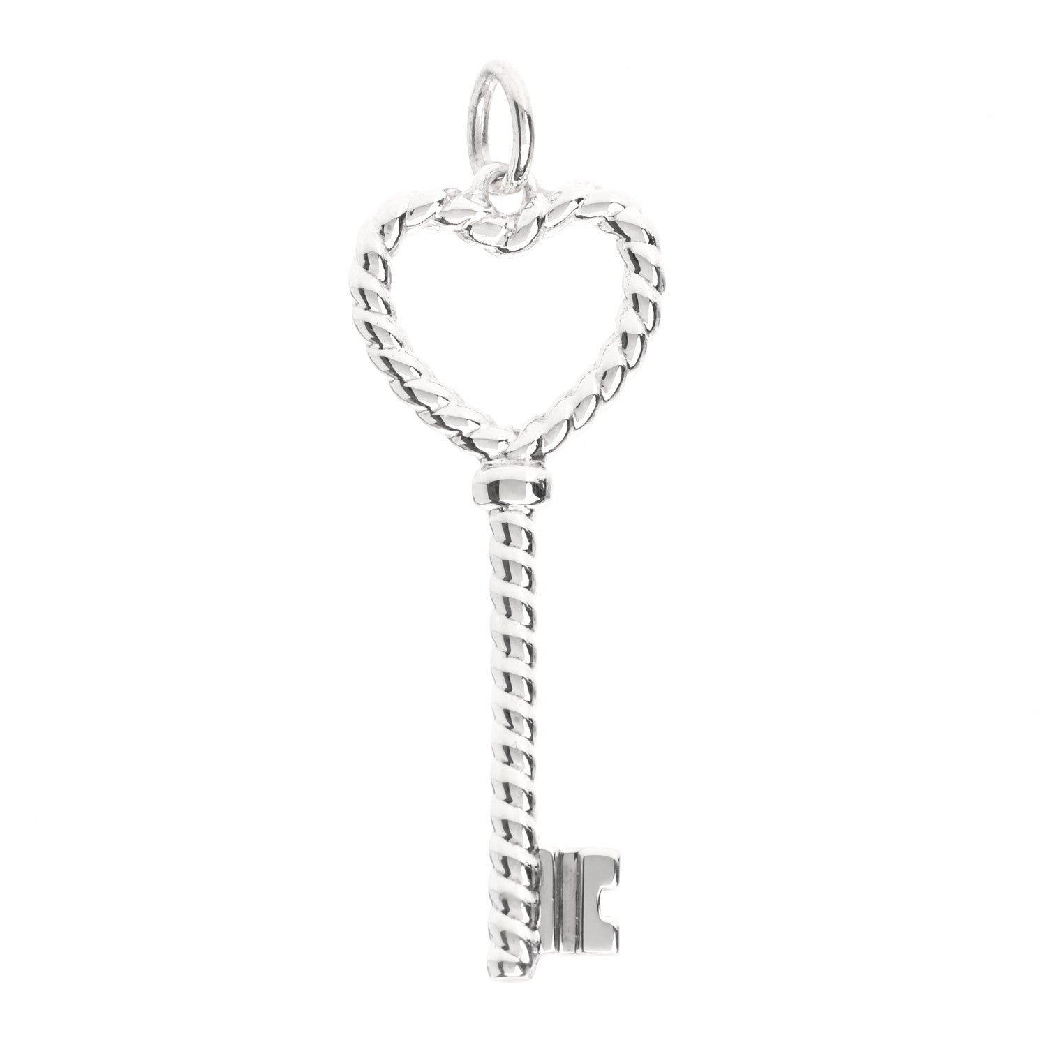 Tiffany Sterling Silver Twist Heart Key Pendant 1 of 4