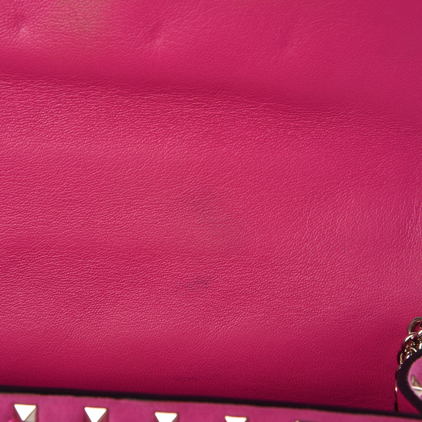 Suede Medium Rockstud Spike Shoulder Bag Bright Fuxia