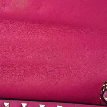 Valentino Garavani Suede Medium Rockstud Spike Shoulder Bag Bright Fuxia 11 of 12