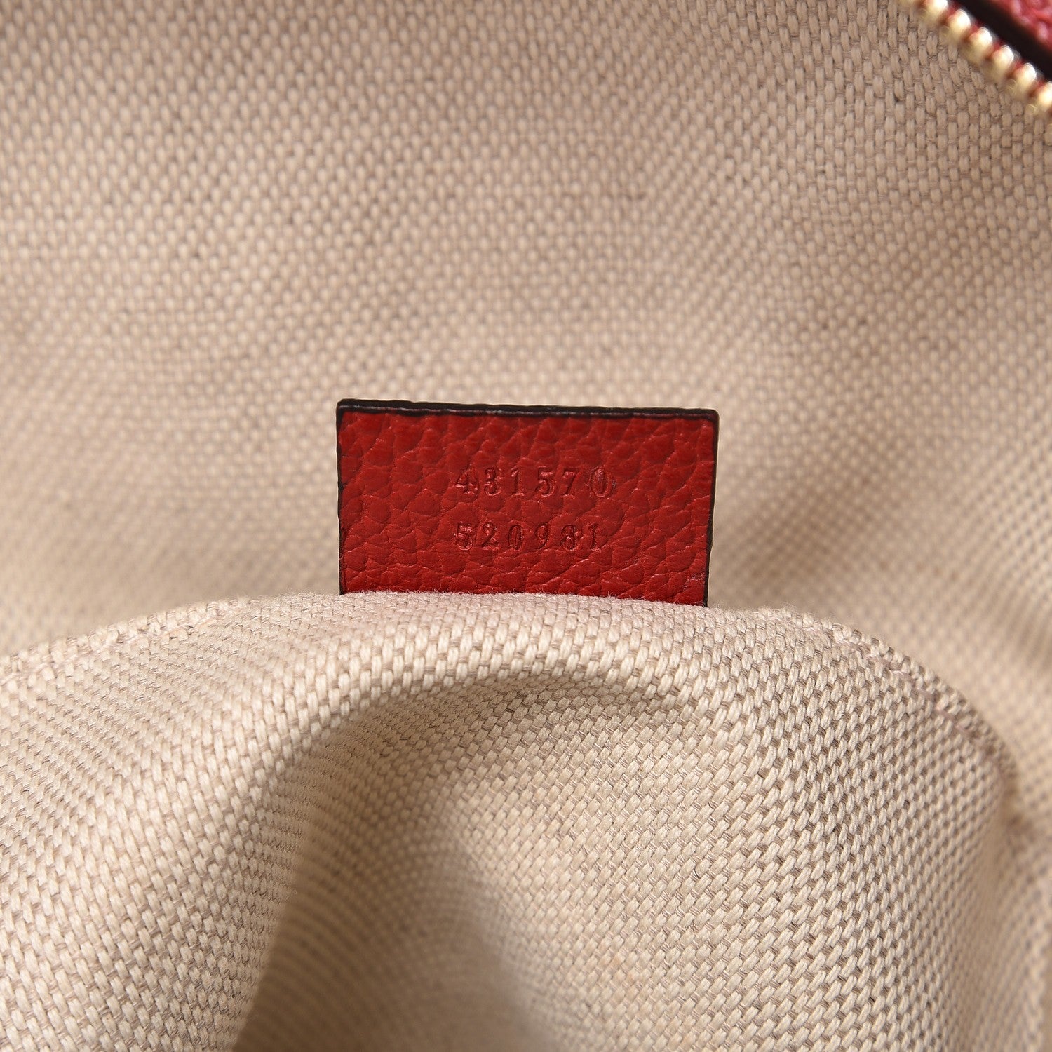 Gucci Pebbled Calfskin Soho Chain Backpack Red 6 of 7