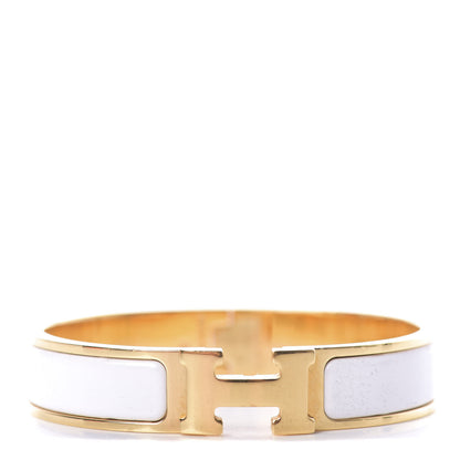 Hermes Enamel Narrow Clic Clac H Bracelet PM White 1 of 4