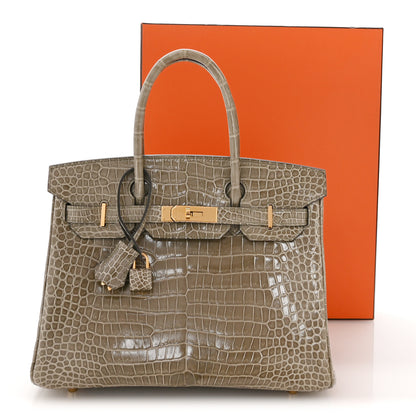 Hermes Shiny Porosus Crocodile Birkin 30 Gris Tourterelle 11 of 11