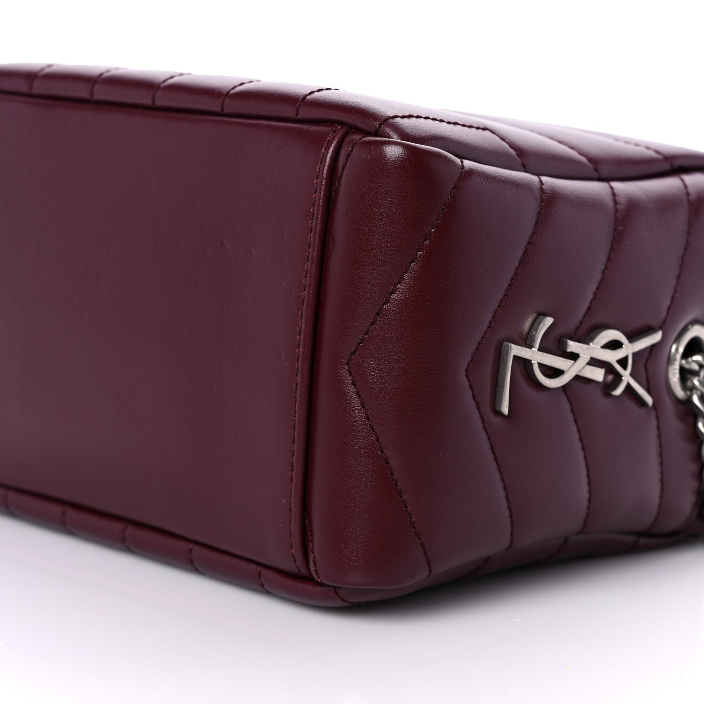 Calfskin Y Quilted Monogram Small Loulou Bowling Bag Rouge Legion