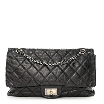 Chanel Metallic Aged Calfskin Quilted 2.55 Reissue 227 Flap Black 1 of 12