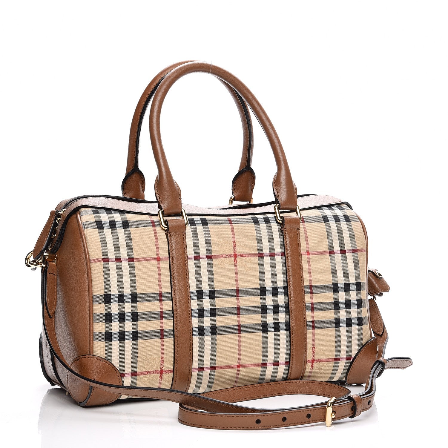 Burberry Horseferry Check Medium Alchester Bowling Bag Honey Tan 4 of 9