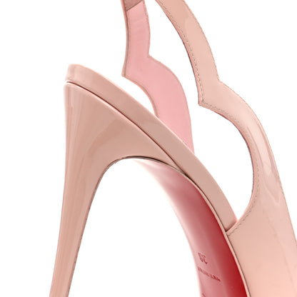 Christian Louboutin Patent Hot Chick Slingback Alta Platform Peep Toe 120 Pumps 38 Rosy 8 of 9