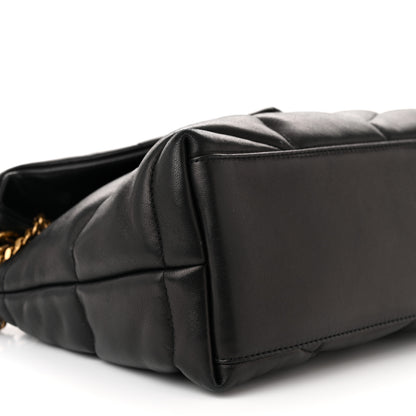 Saint Laurent Lambskin Quilted Small Loulou Puffer Monogram Chain Satchel Black 9 of 11