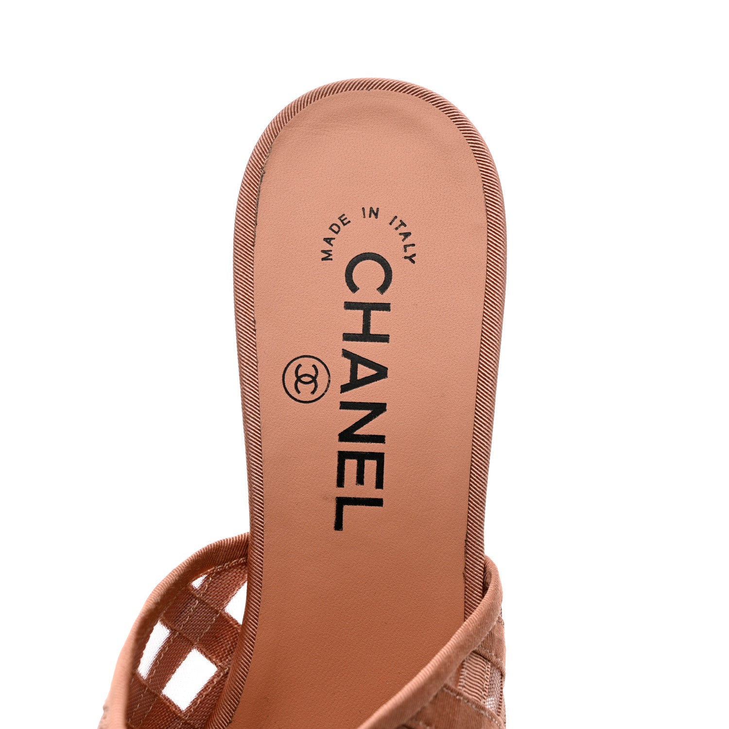 Chanel Mesh Grosgrain CC Mules 40 Beige Pink 11 of 14