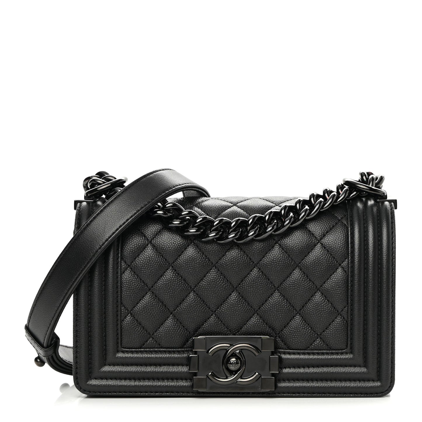 Caviar Quilted Small Boy Flap So Black